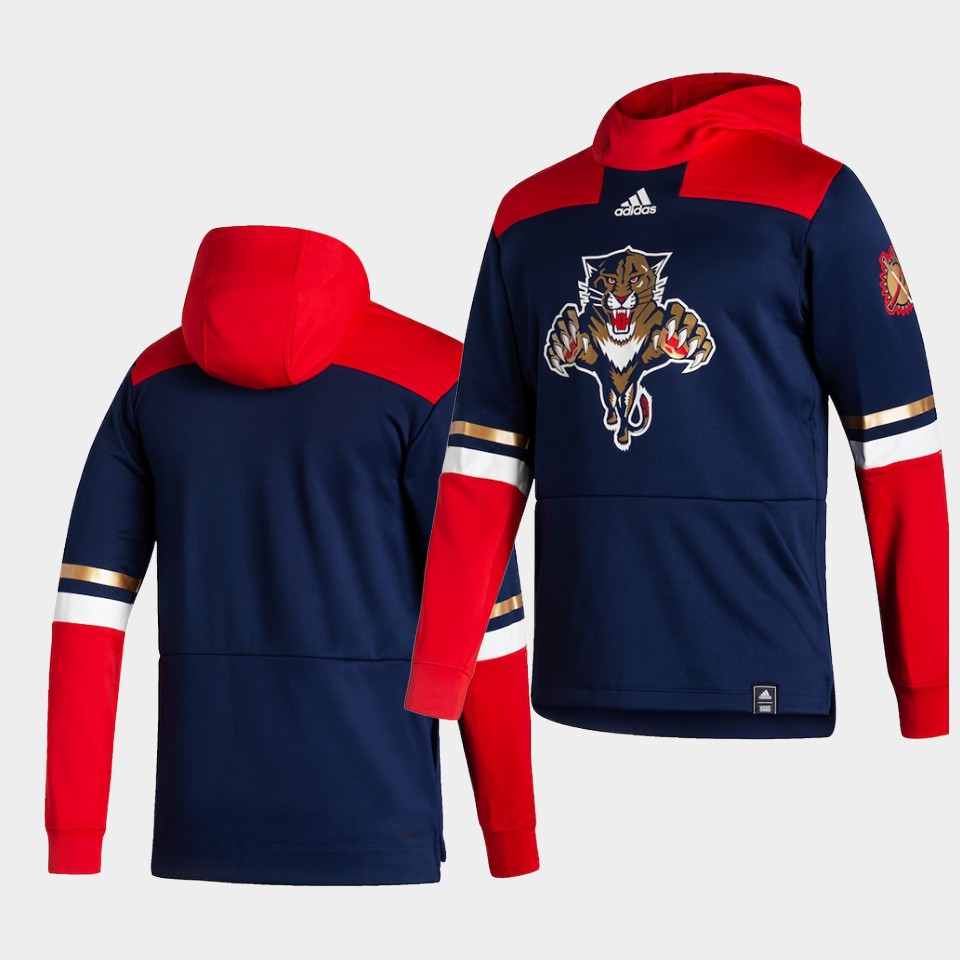 Men Florida Panthers Blank Blue NHL 2021 Adidas Pullover Hoodie Jersey->florida panthers->NHL Jersey